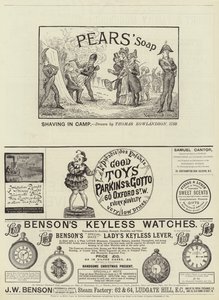Page of Advertisements by Thomas Rowlandson